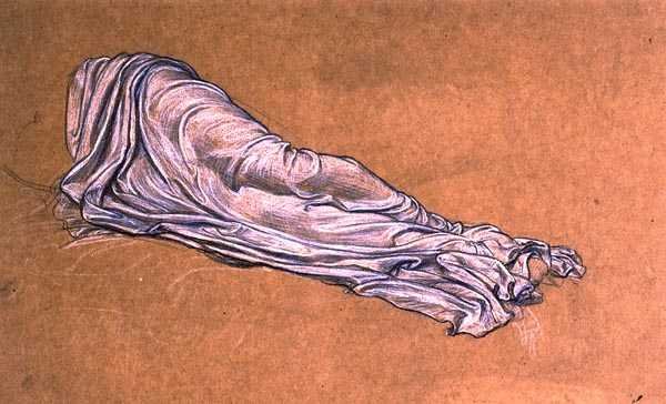 Studie for Cymon og Iphigenia (blyant og kritt på papir) av Frederic Leighton