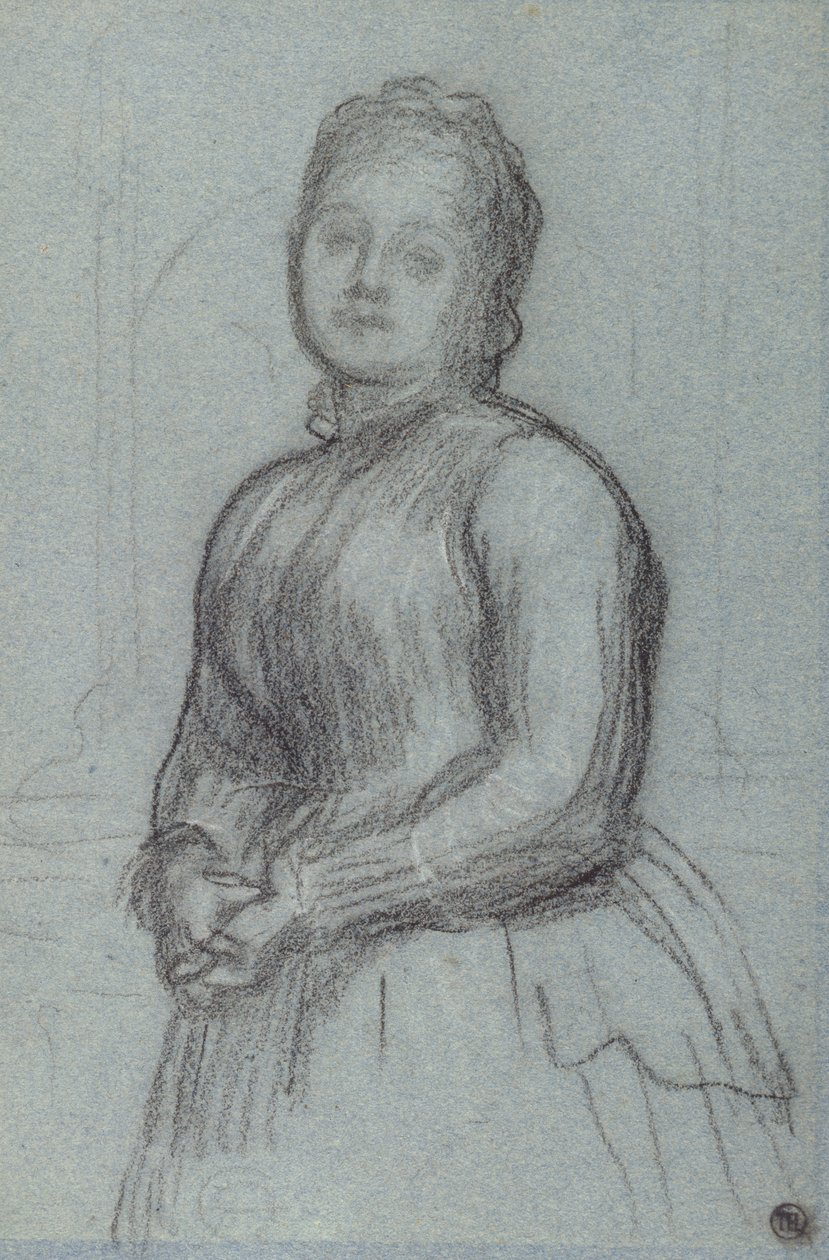 Studie for Portrait of Hannah, grevinne av Rosebery, ca. 1880 (kritt på papir) av Frederic Leighton