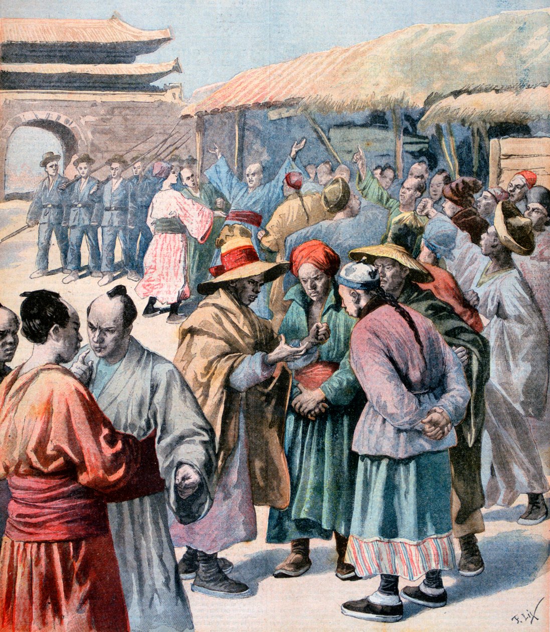 Forstyrrelser i Seoul, Korea, 1894 av Frederic Lix