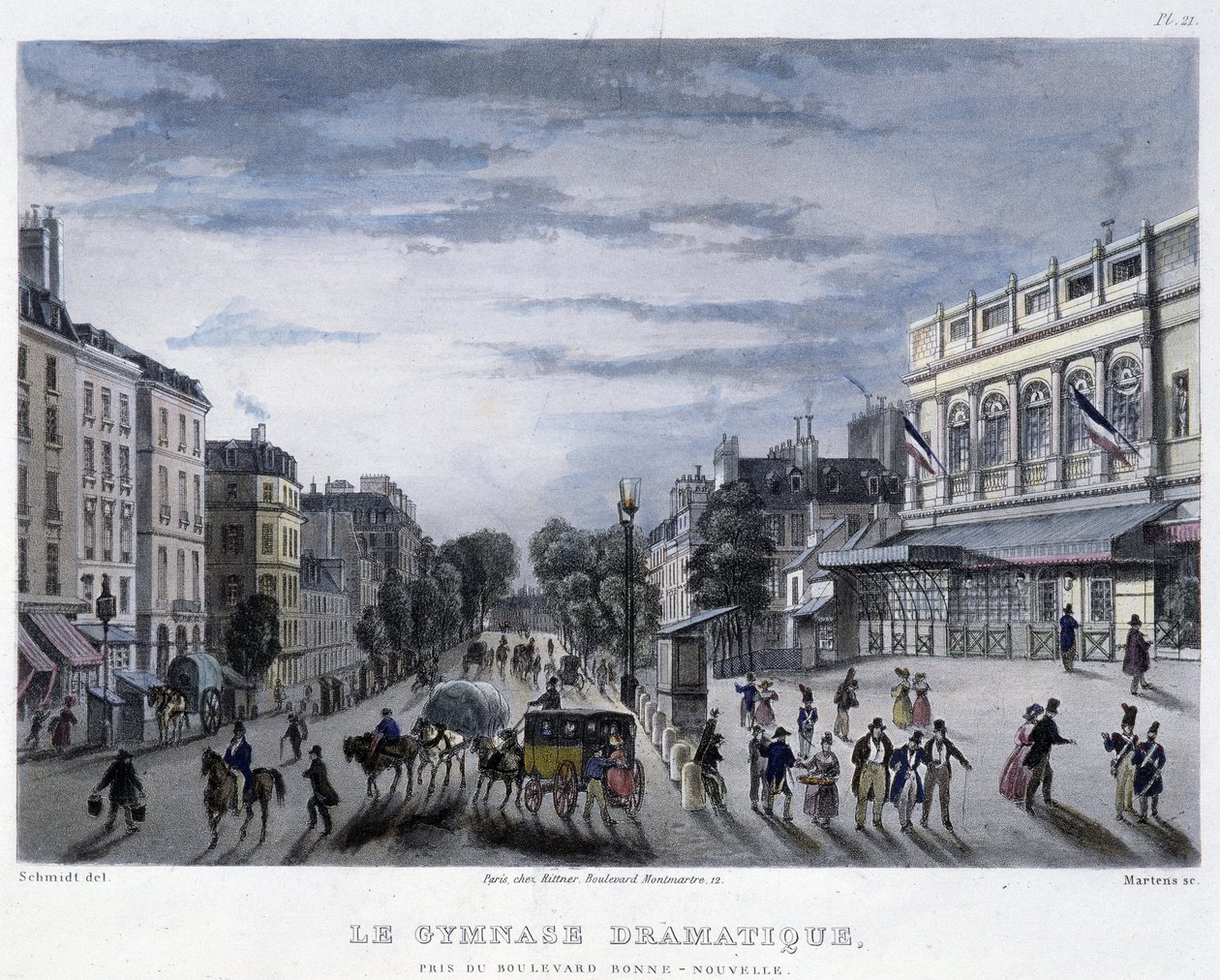 Det Dramatiske Gymnasium - i ""Paris i 1832" av Martens av Frederic Martens