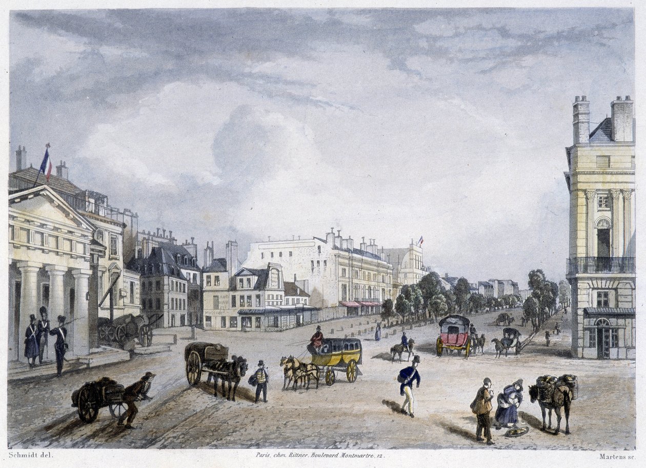Boulevard du Temple - i "Paris i 1832" av Martens av Frederic Martens