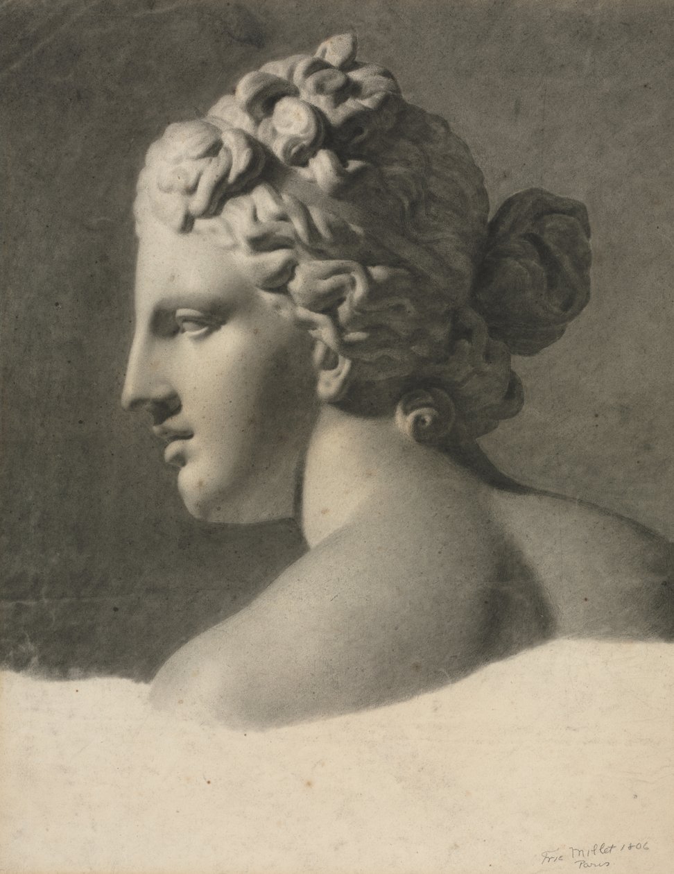 Studie av en gipsstøp (a la bosse) av Frederic Millet