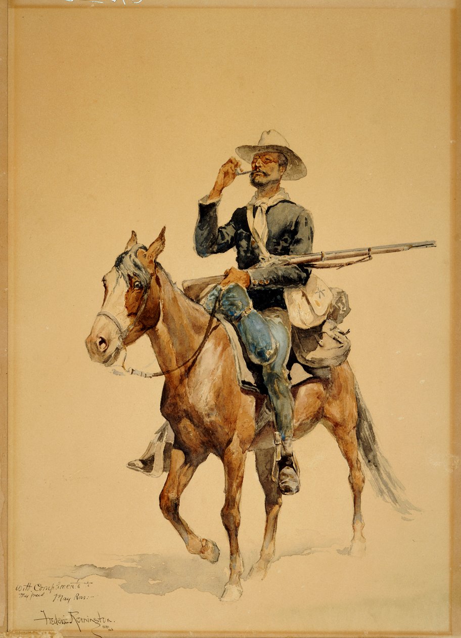 En montert infanterist, 1890 av Frederic Remington