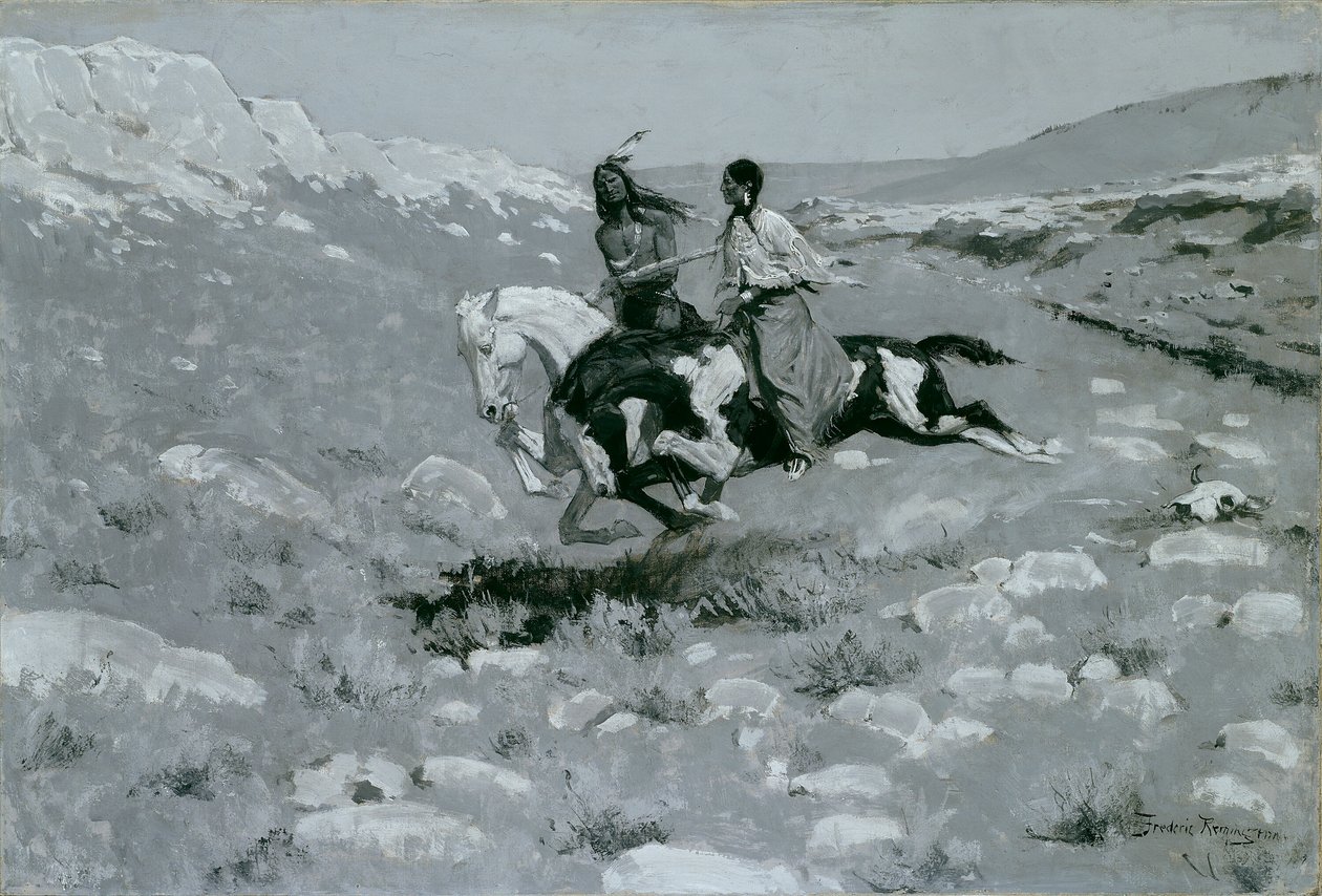Seremoni for den raskeste hesten, ca. 1900. av Frederic Remington