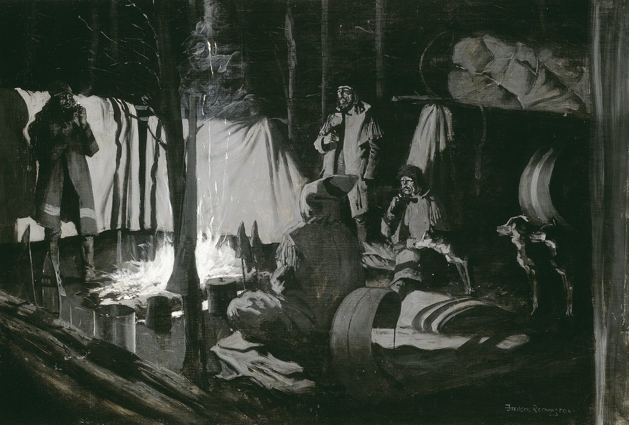 Reisens første og beste leir, 1895 av Frederic Remington