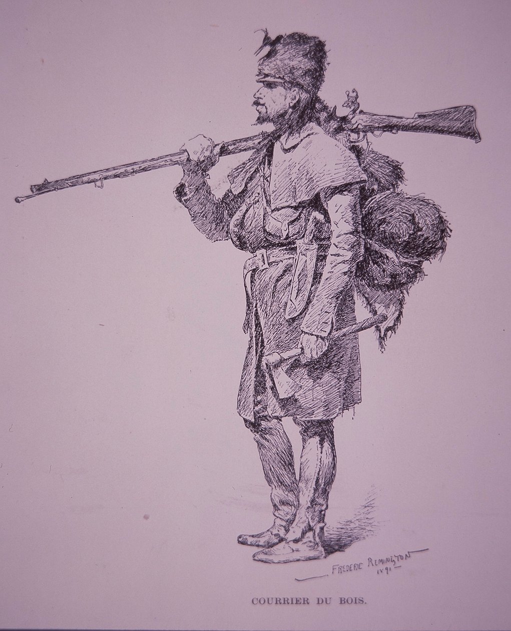 Fransk-Candian pelsfanger Coureur du Bois av Frederic Remington