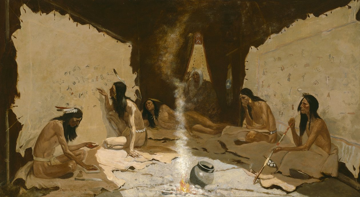 Historikere av stammen, 1890-99 av Frederic Remington