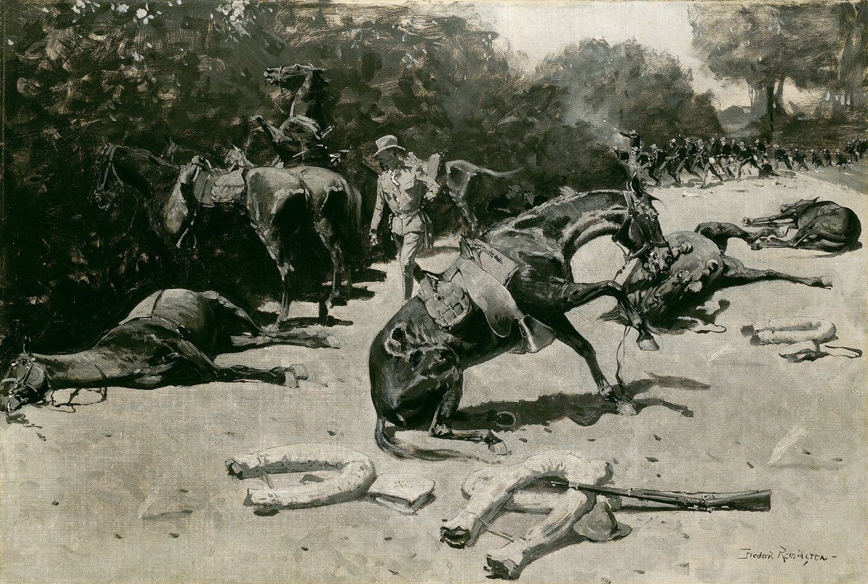 Hvordan hestene døde for landet sitt i Santiago, 1899. av Frederic Remington