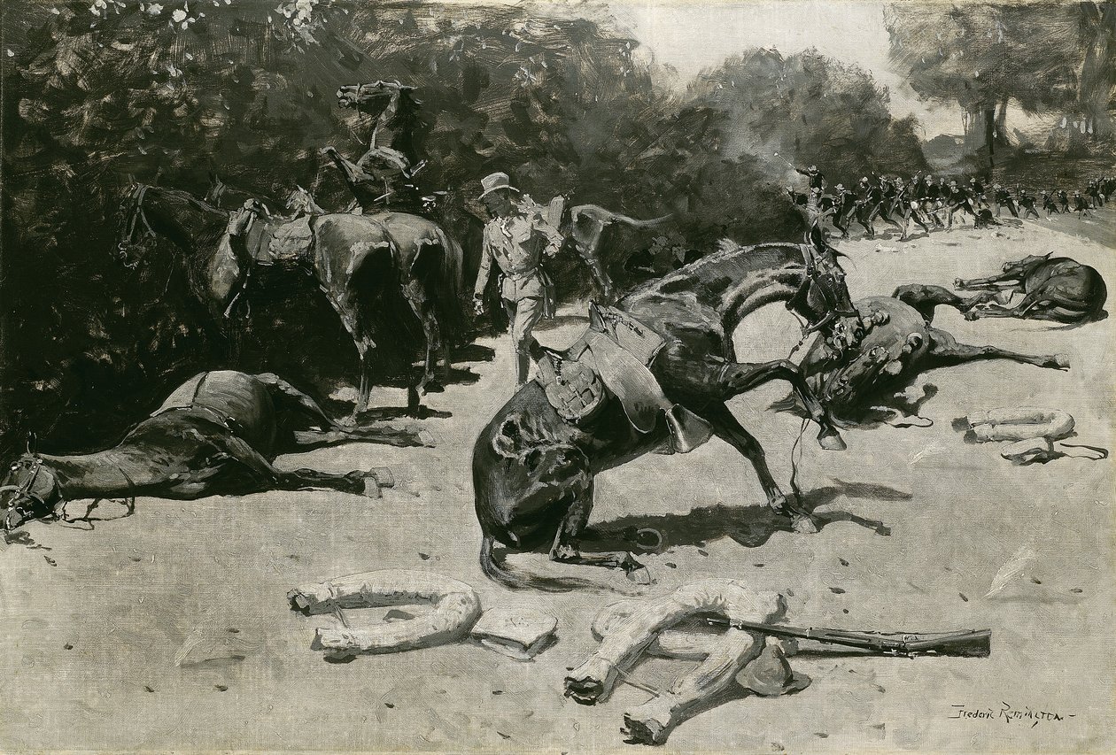 Hvordan hestene døde for landet sitt i Santiago, 1899 av Frederic Remington