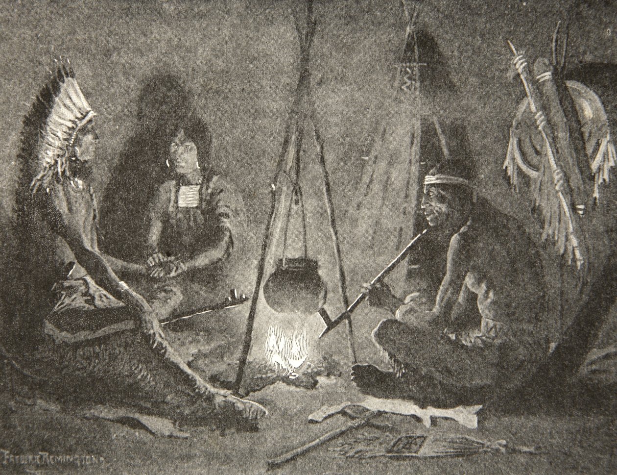 Jeg vil følge deg, min mann, fra The Song of Hiawatha av Henry Wadsworth Longfellow (1807-82), pub. av George G. Harrap und Company Ltd., 1911 av Frederic Remington