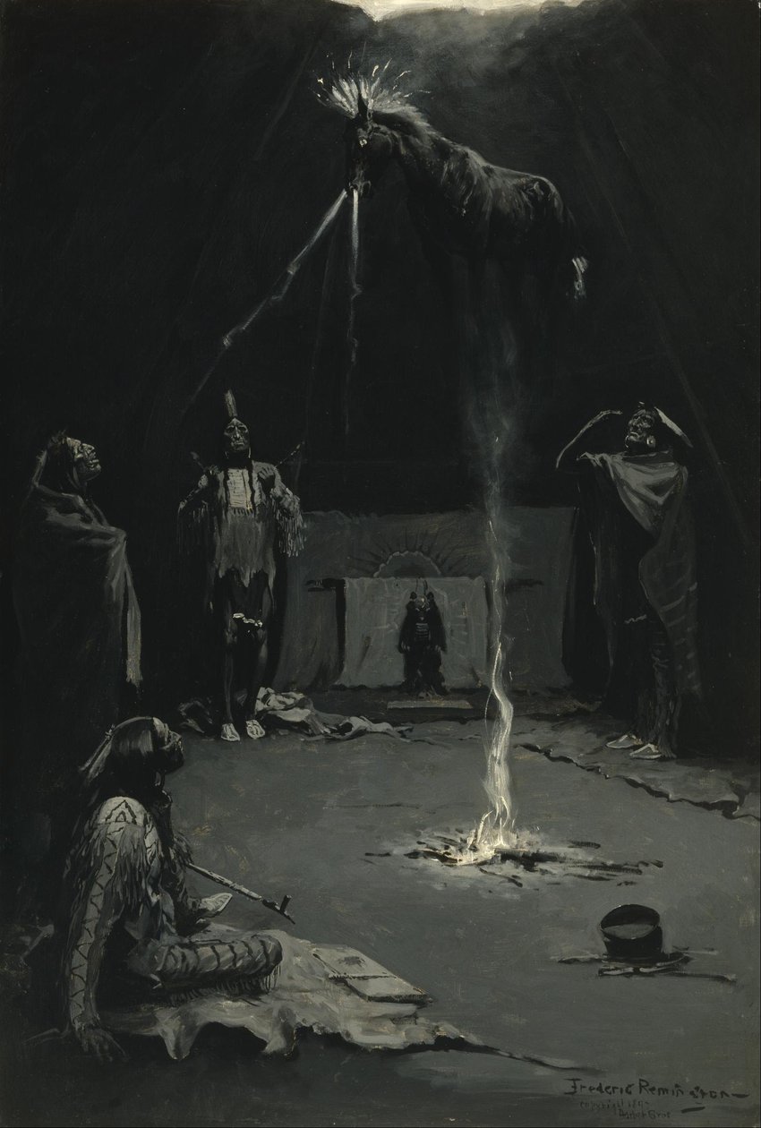 Indisk ildgud (medisinhestens avgang) av Frederic Remington