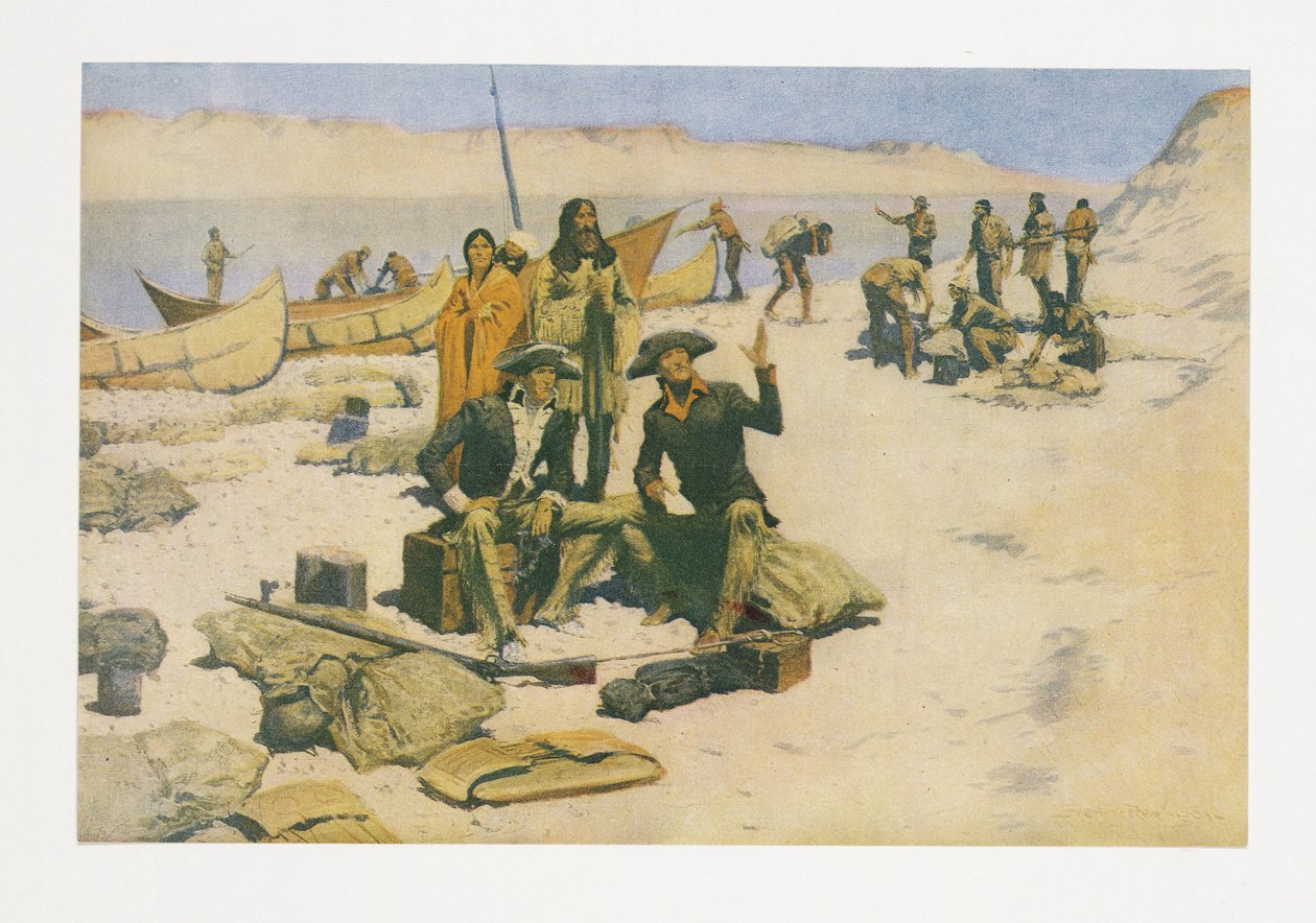 Lewis og Clark, fra Colliers Magazine, pub. 1906 av Frederic Remington