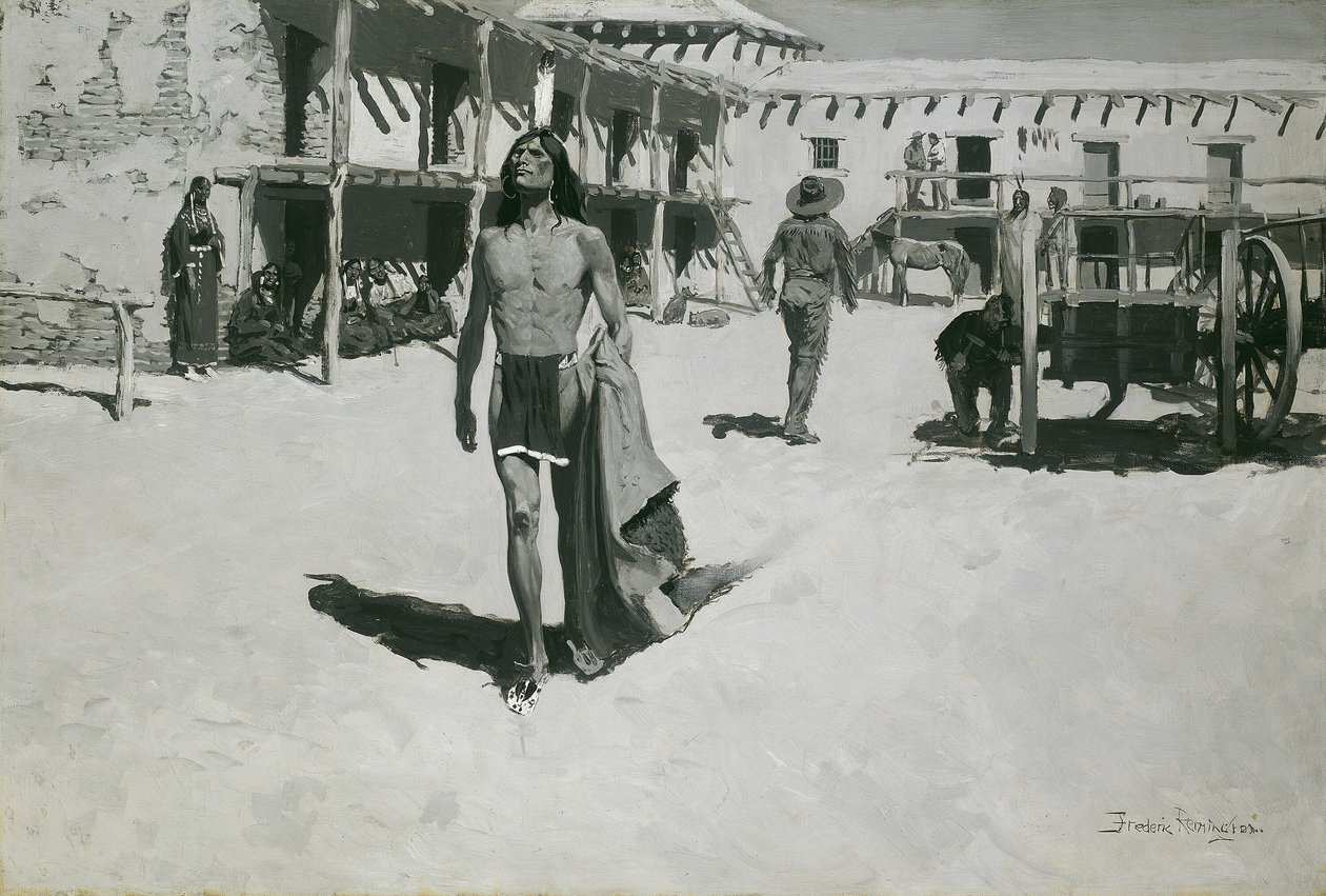 Ingenting annet enn muntert utseende fulgte flaggermusen av Frederic Remington