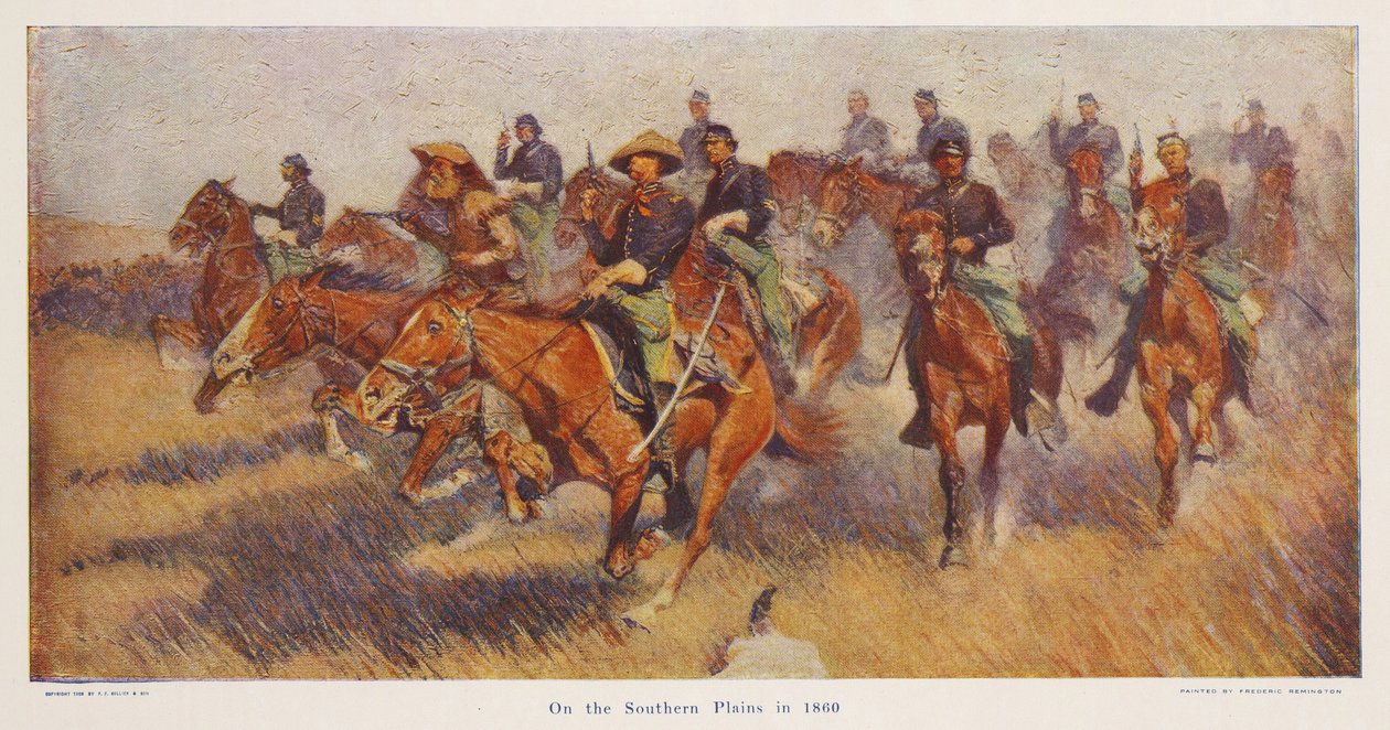 På den sørlige slette i 1860, pub.1909 av Frederic Remington