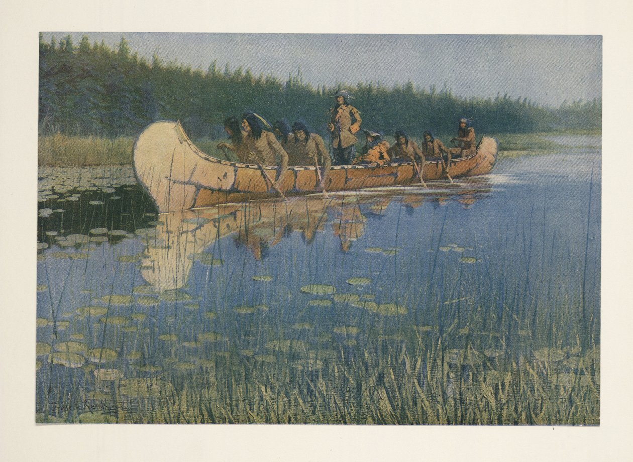Pierre-Esprit Raddison (1636 - 1710), fra Colliers Weekly, pub. 1906 av Frederic Remington