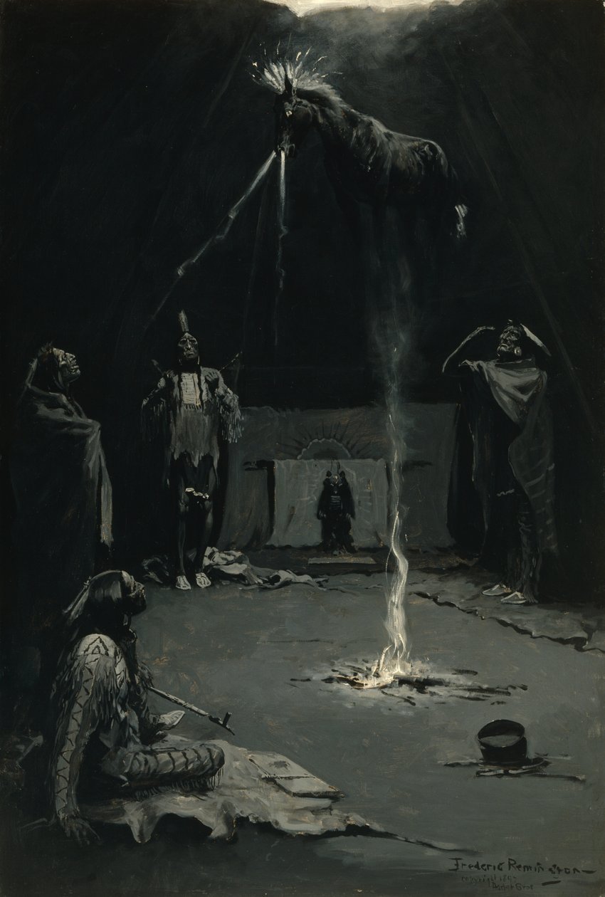 The Going of the Medicine-Horse (indisk ildgud) 1897 av Frederic Remington