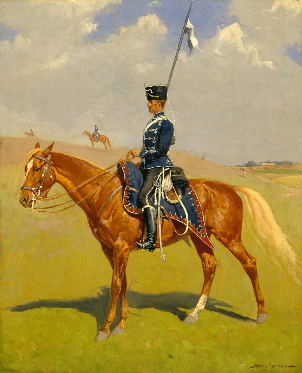 Husaren (Husarenes privat: En tysk husar) 1892-93 av Frederic Remington