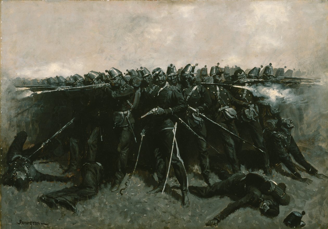 Infanteriplassen, ca. 1893 av Frederic Remington
