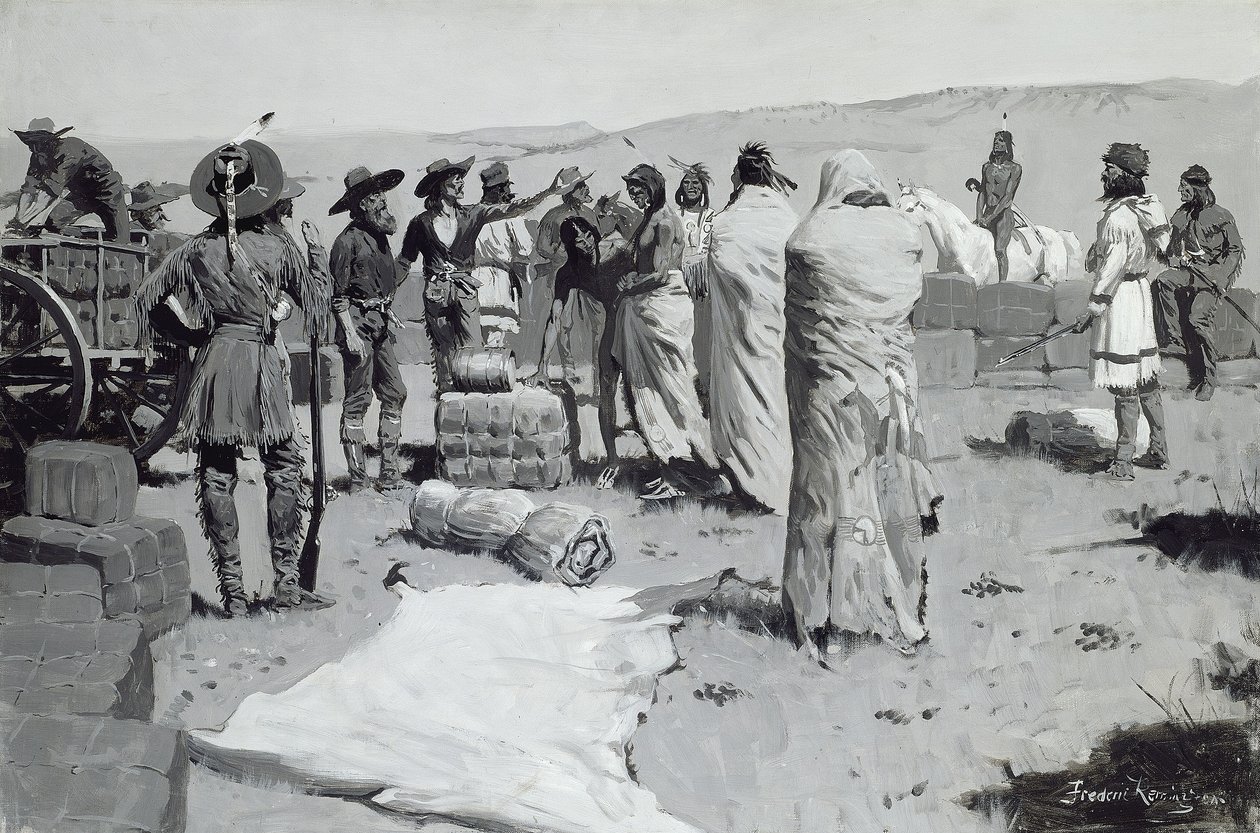 Tolken vinket til ungdommen, ca.1900 av Frederic Remington