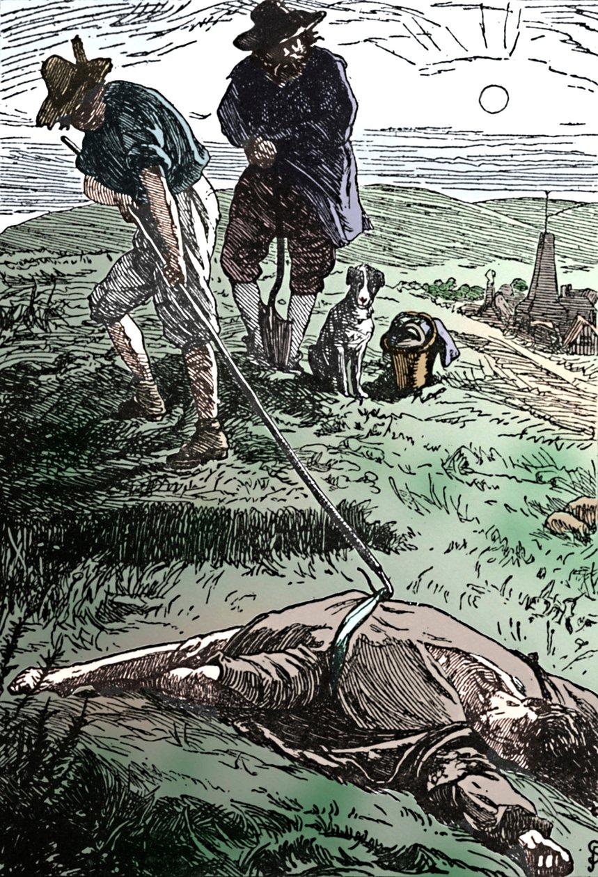 Illustrasjon fra History of the Plague Defoe, 1862, 1923 av Frederic Shields
