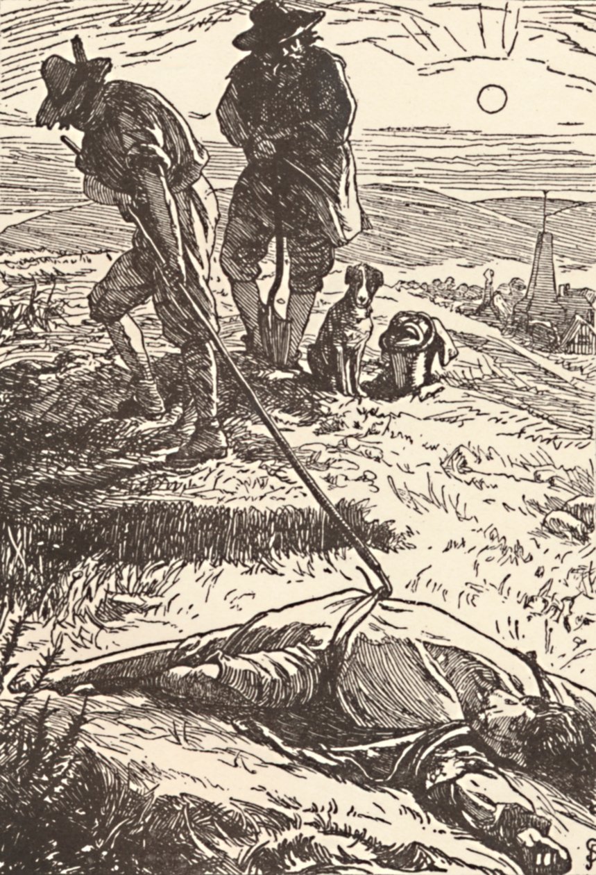 Illustrasjon fra History of the Plague Defoe, 1862, 1923 av Frederic Shields