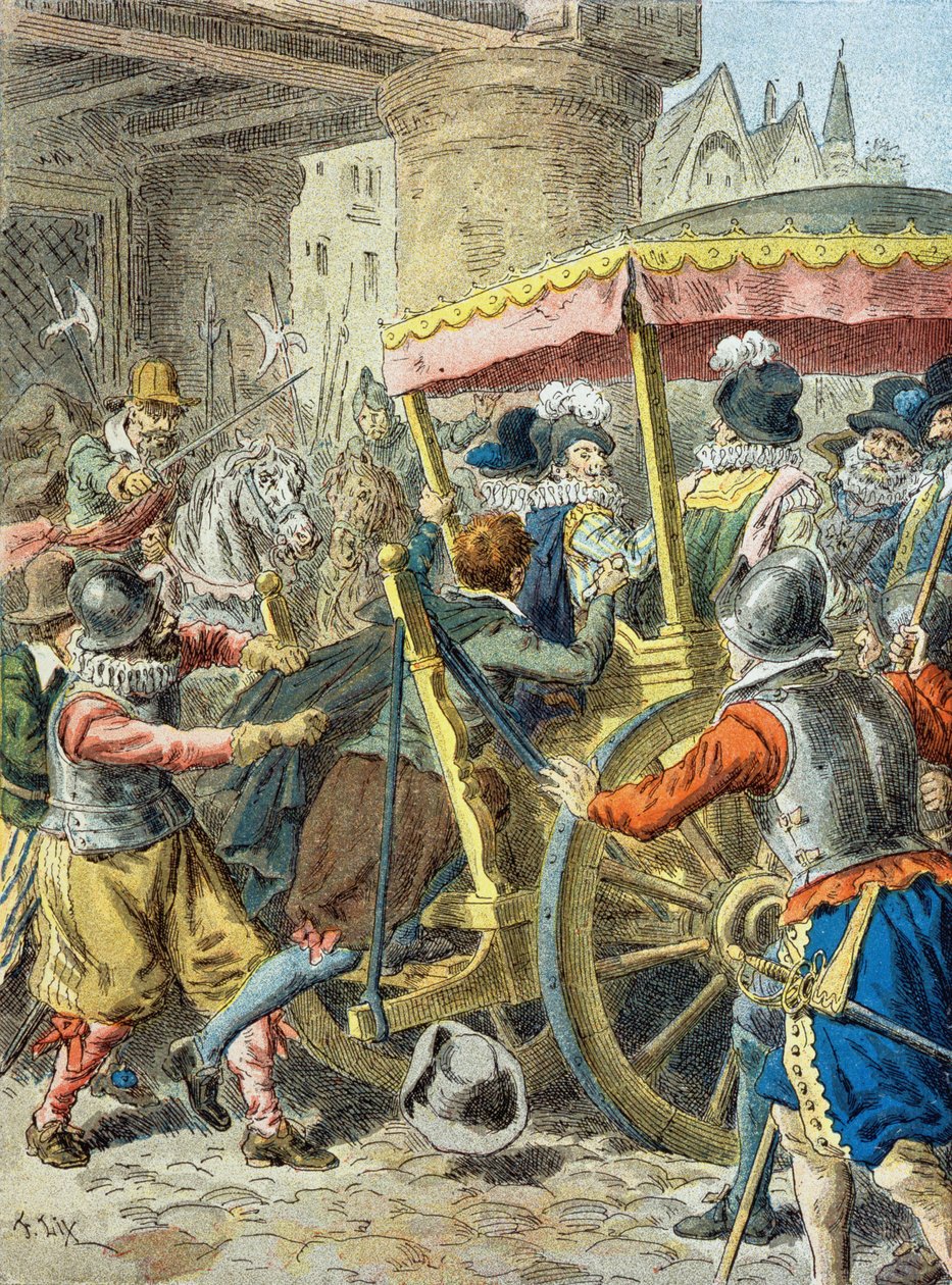 Attentat på Henry IV (1553–1610) av Frederic Theodore (after) Lix