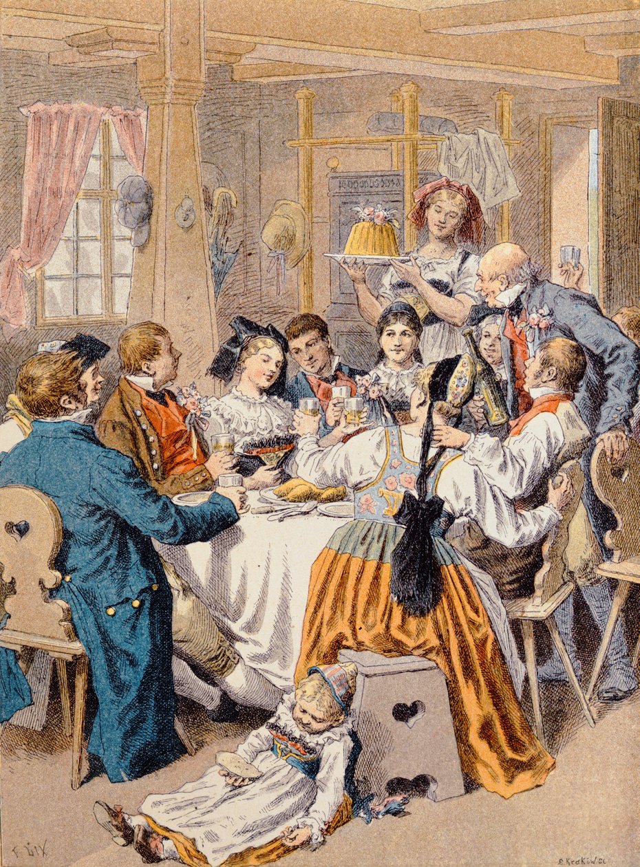 Feiring av en forlovelse i Alsace, 1901 av Frederic Theodore Lix