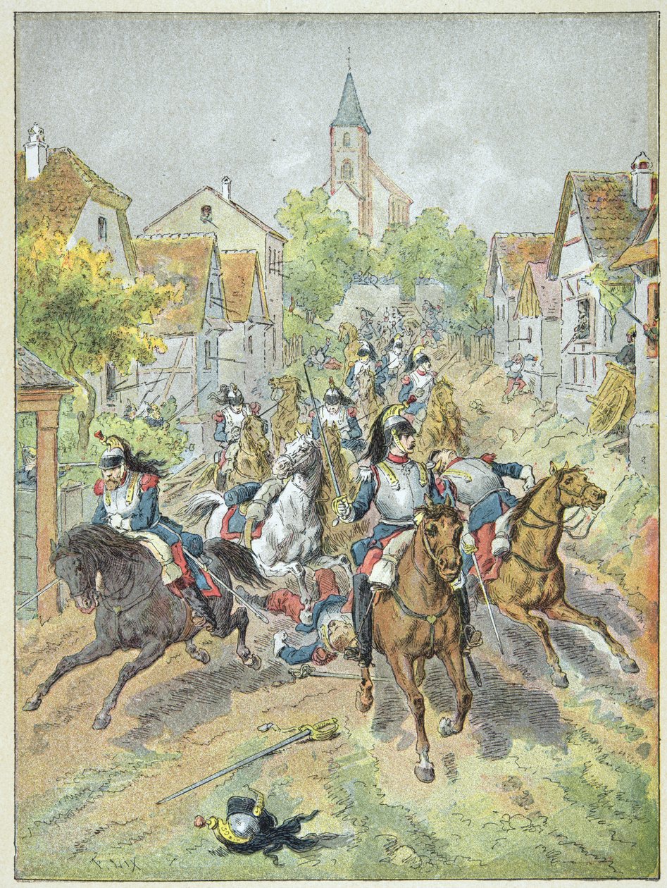 Anklage de franske kyrasserne under slaget ved Reichshoffen, 6. august av Frederic Theodore Lix