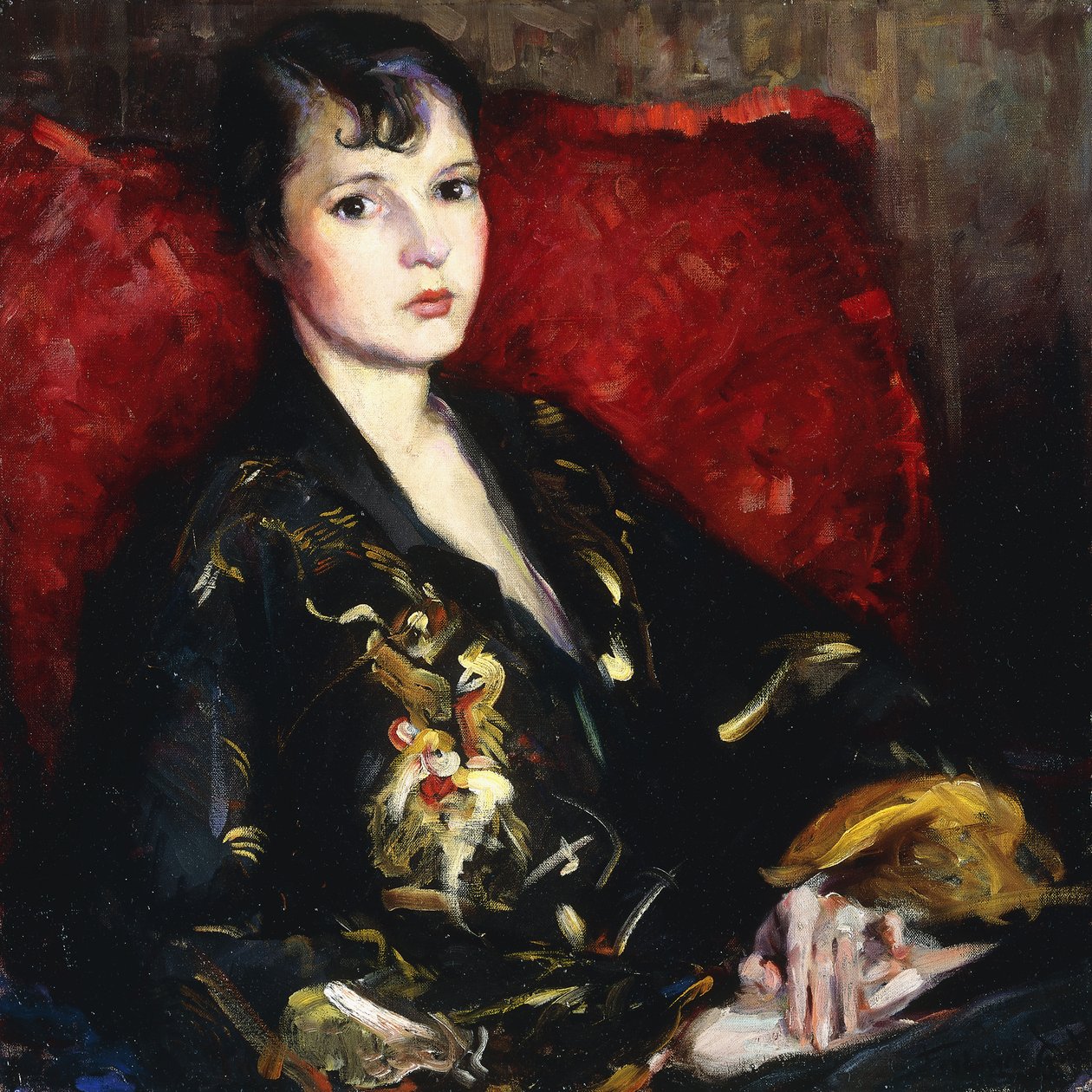 Figur i kimono (olje på lerret) av Frederic W. Goudy
