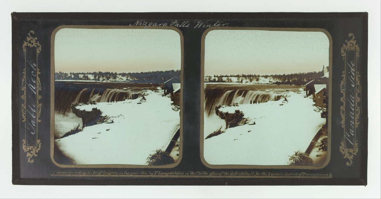 Vinter, Niagara Falls, Table Rock, Canada Side av Frederic and William Langenheim