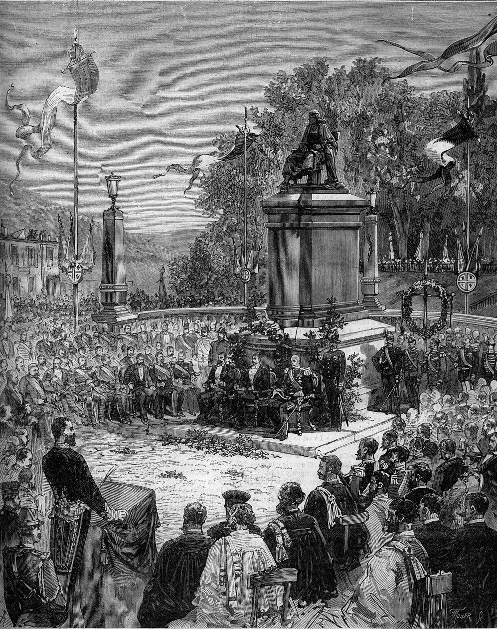 Innvielse av statuen av Blaise Pascal (1623-1662) på Place Saint Herem av Clermond Ferrand (Clermond Ferrand), Puy de Dome (63). 5. september av Frederic de Haenen