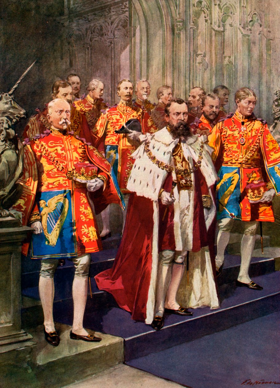 Offiserer ved Heralds College, kroningsseremoni av Frederic de Haenen