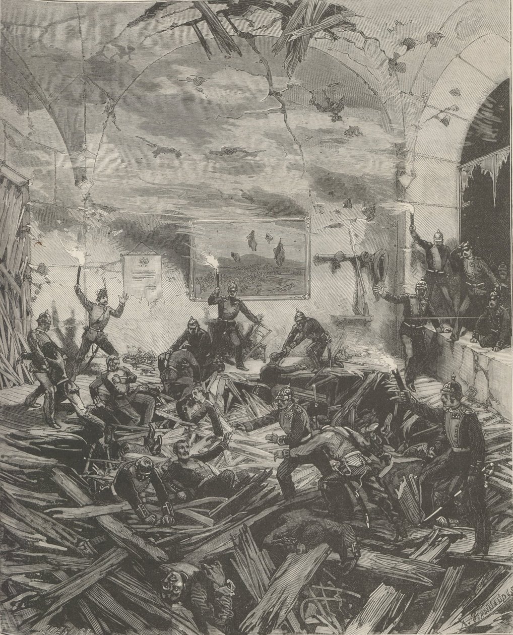 Vinterpalasset etter eksplosjonen, kvelden 17. februar 1880. av Frederic de Haenen