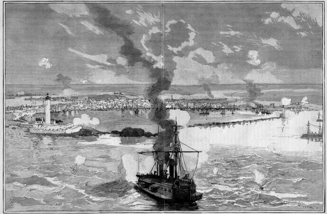 Bombingen av Alexandria (Egypt) av Frederic de Haenen