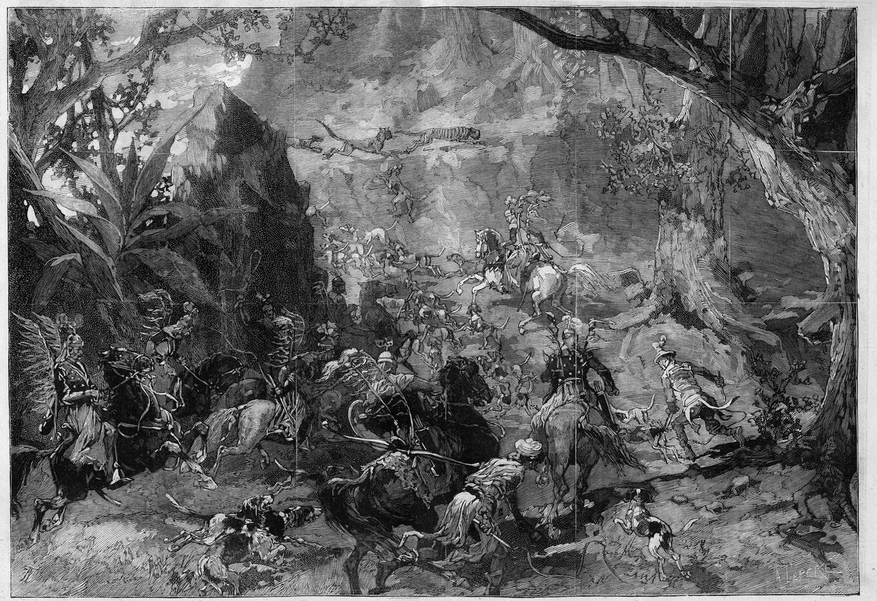 Teaterrepresentasjon: «The Thousand and One Night» av Adolphe d'Ennery (Dennery) (1811-1899) og Paul Ferrier (1843-1920). Paris, Theatre du Chatelet av Frederic de Haenen