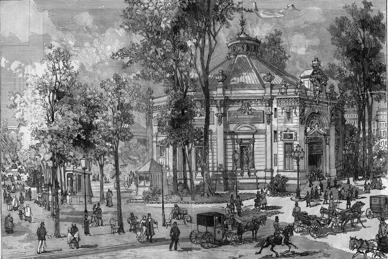 Utsikt over Panorama Marigny-teatret under byggingen av Charles Garnier (1825-1895) i Paris av Frederic de Haenen