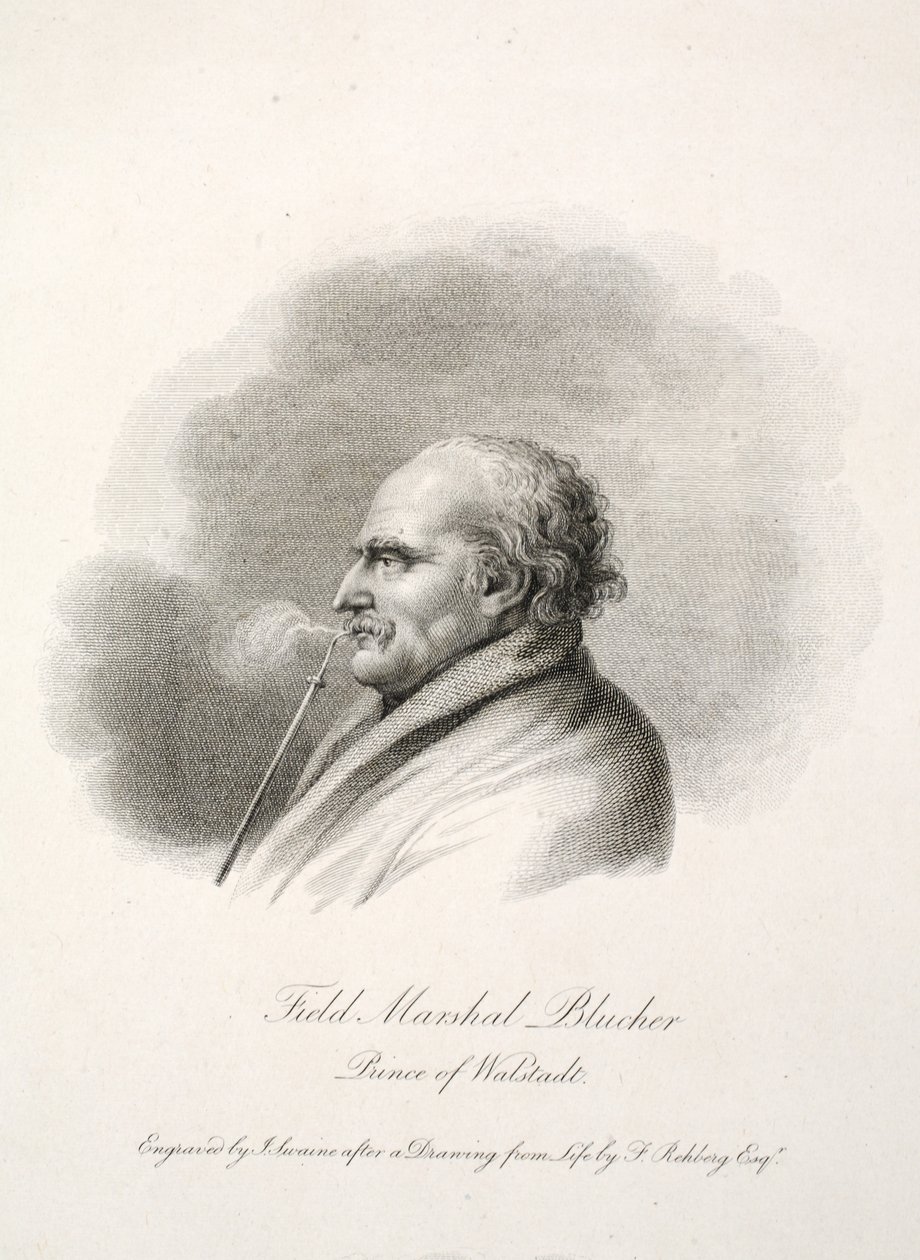 Field Marshall Blucher, Prince of Walstadt, engr J. Swaine, pub. J. Farrer, 1815 av Frederich Rehberg