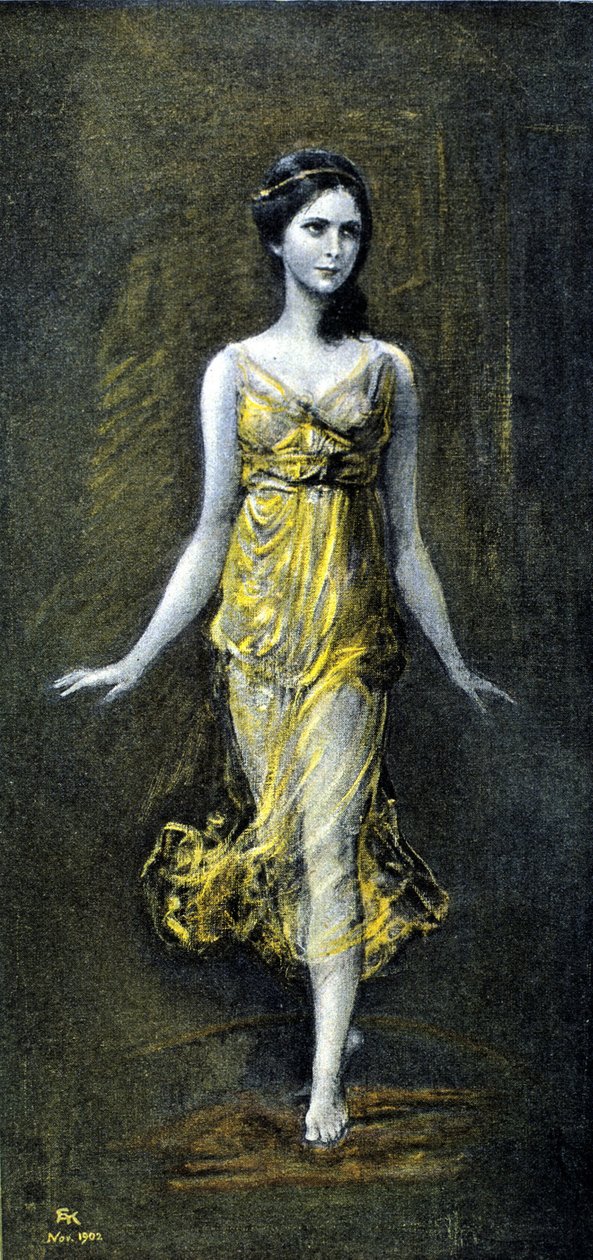 Isadora Duncan (1878 - 1927) av Kaulbac. november 1902. av Frederich August Kaulbach