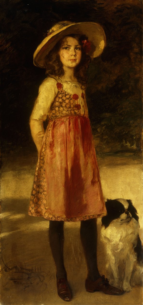 Portrett av kunstnerens datter, Hilde, 1913 av Frederich August Kaulbach