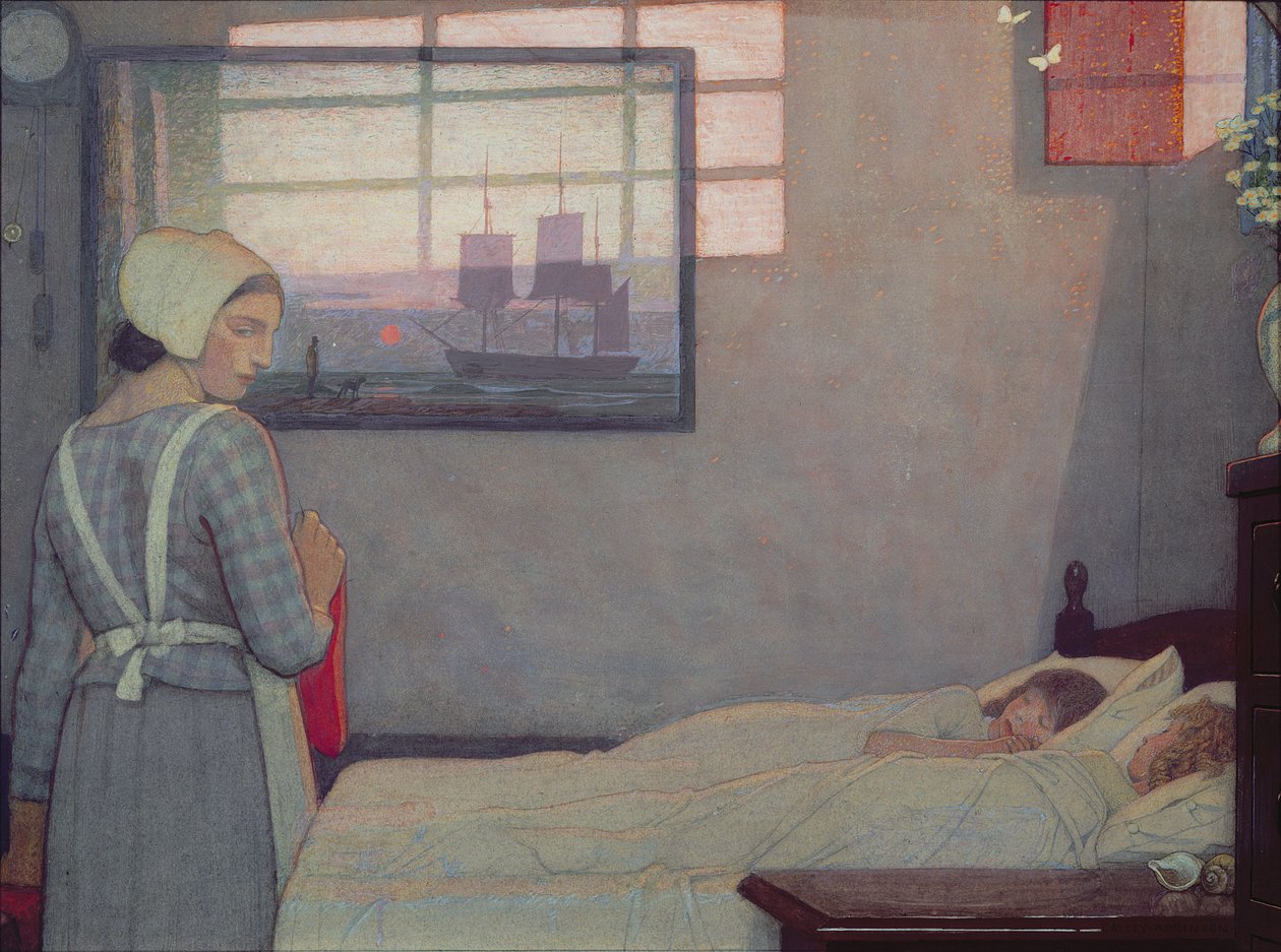 En sommerkveld, ca. 1925 av Frederick Cayley Robinson