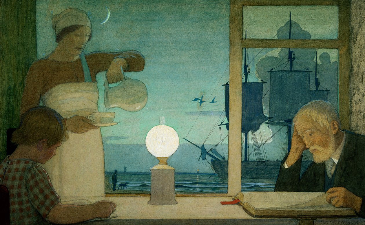 Hviledagen, ca. 1926 av Frederick Cayley Robinson