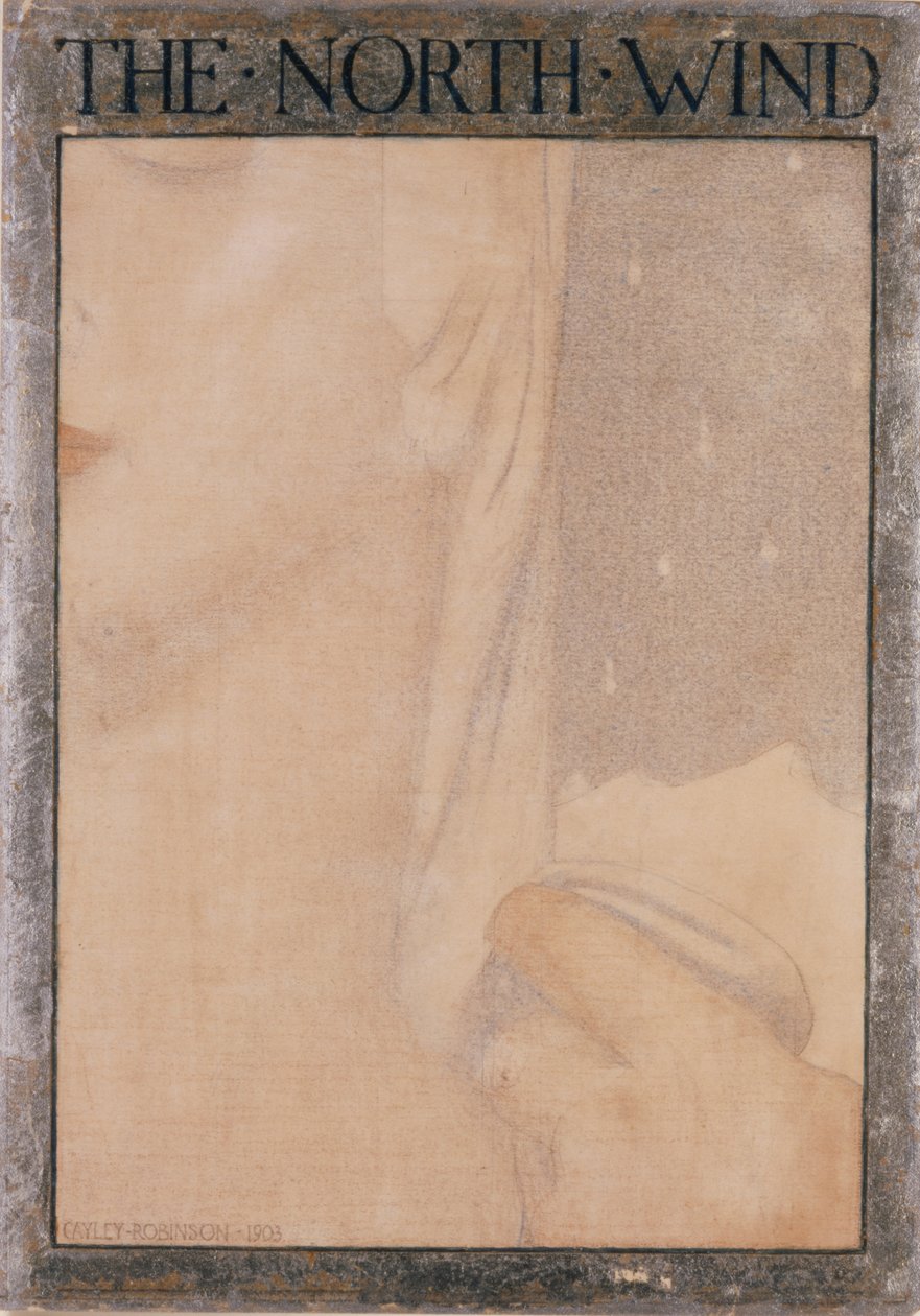 The Four Winds - The North Wind, 1903 (farget kritt på papir) av Frederick Cayley Robinson