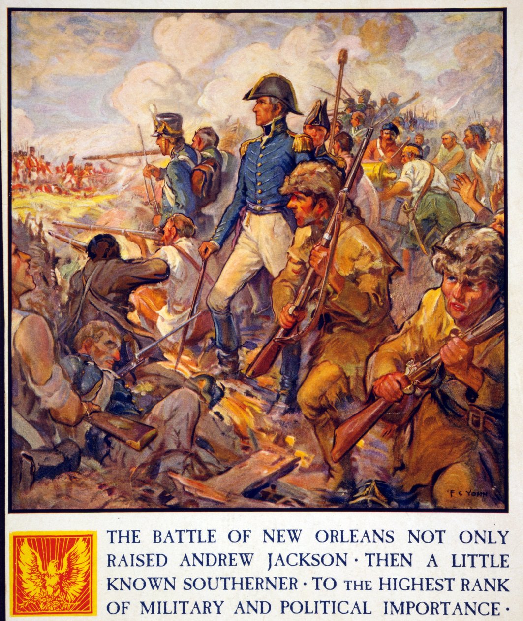 Andrew Jackson under slaget ved New Orleans, pub. 1922 av Frederick Coffay Yohn
