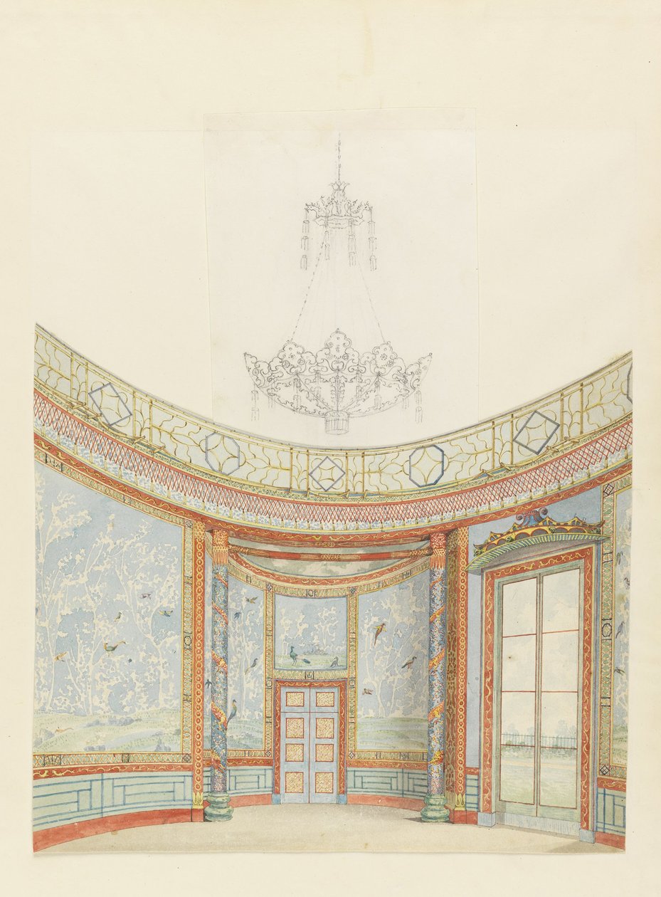 Design for dekorasjon av salongen, Royal Pavilion, Brighton av Frederick Crace