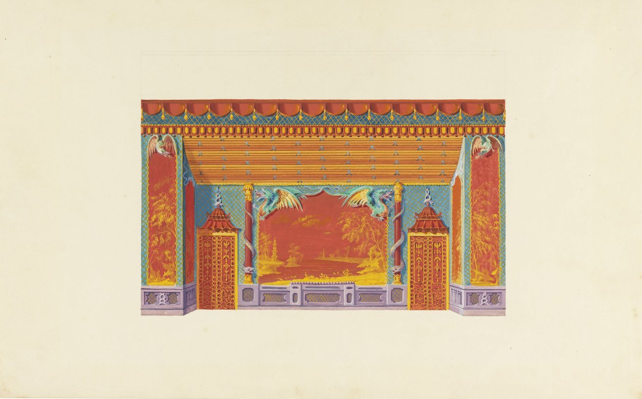 Design for sørveggen i musikkrommet av Frederick Crace