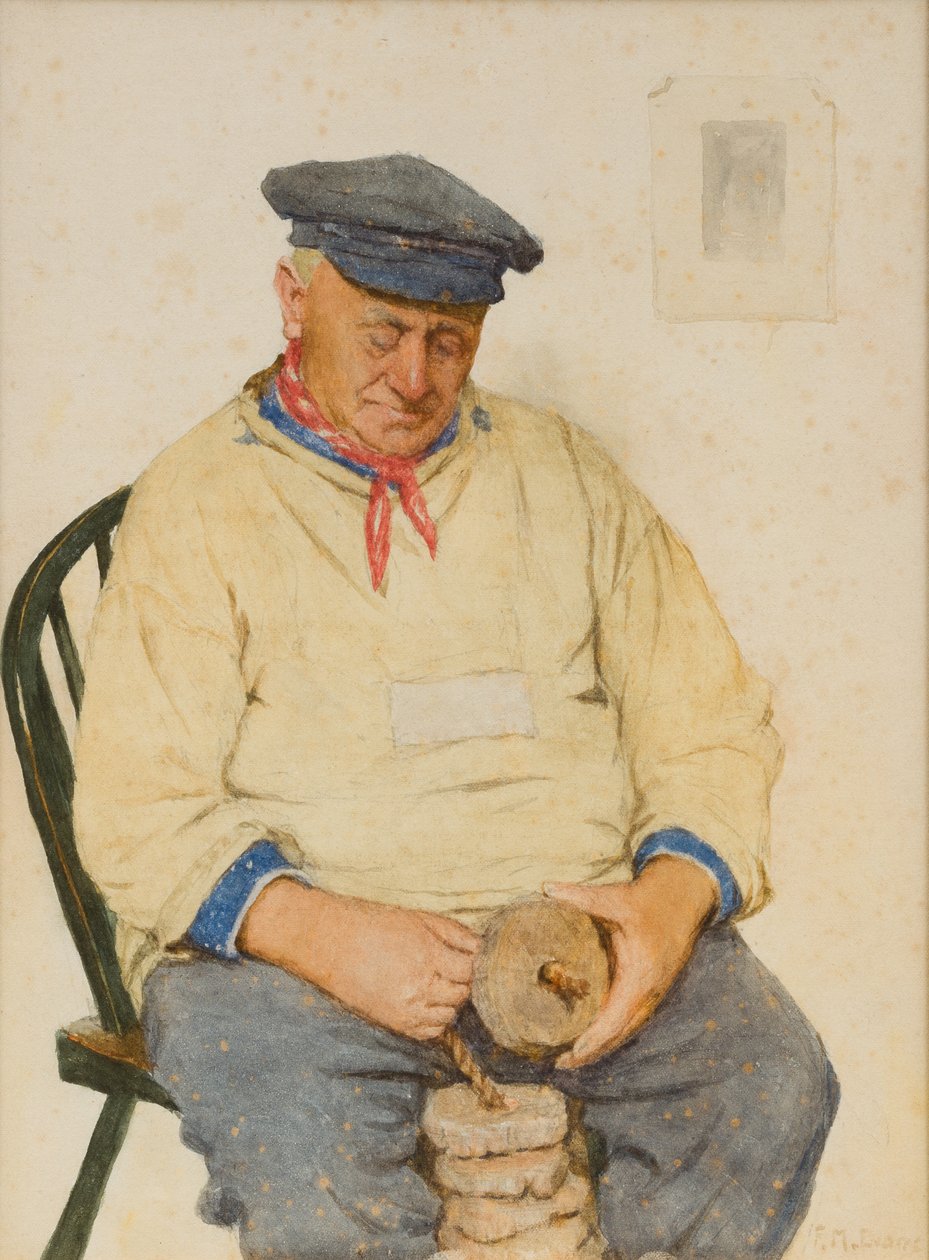Fisherman Threading Corks (wc på papir) av Frederick James McNamara Evans