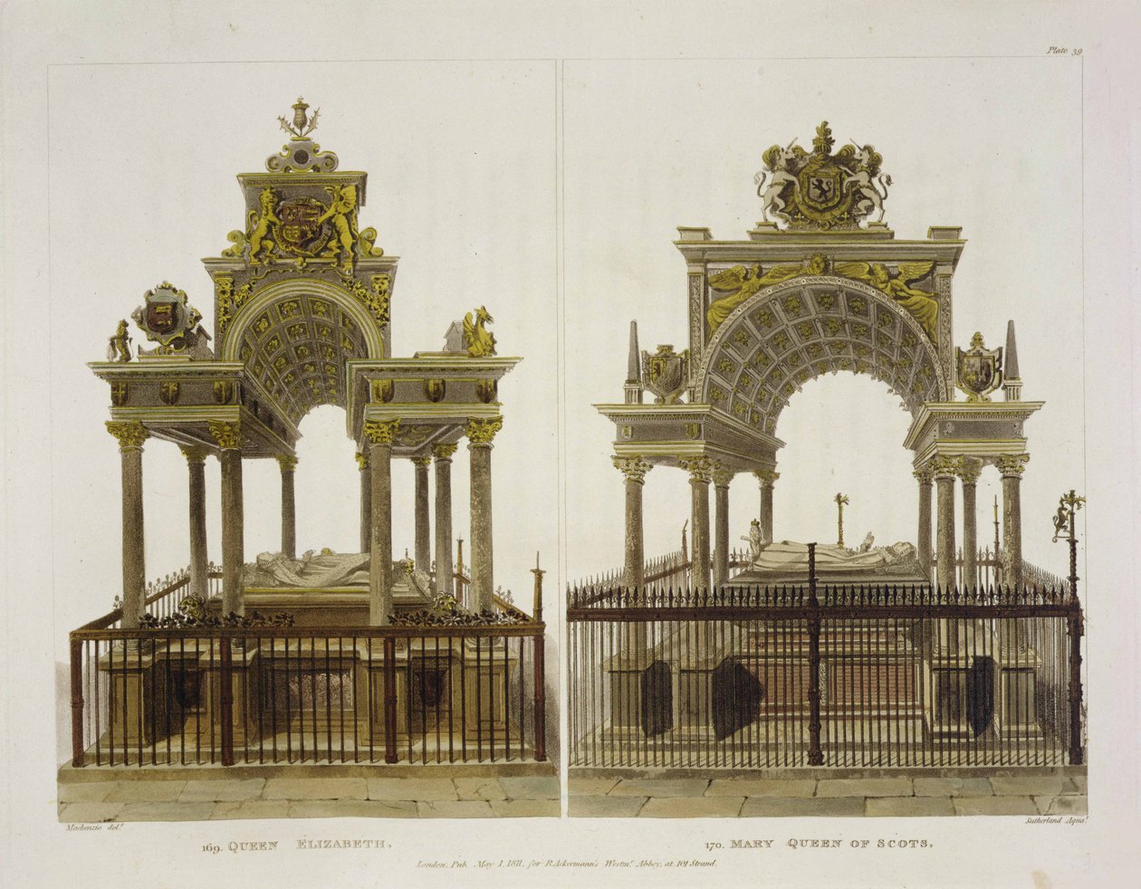 The Tombs of Queen Elizabeth I and Mary Queen of Scots, plate 39 fra 