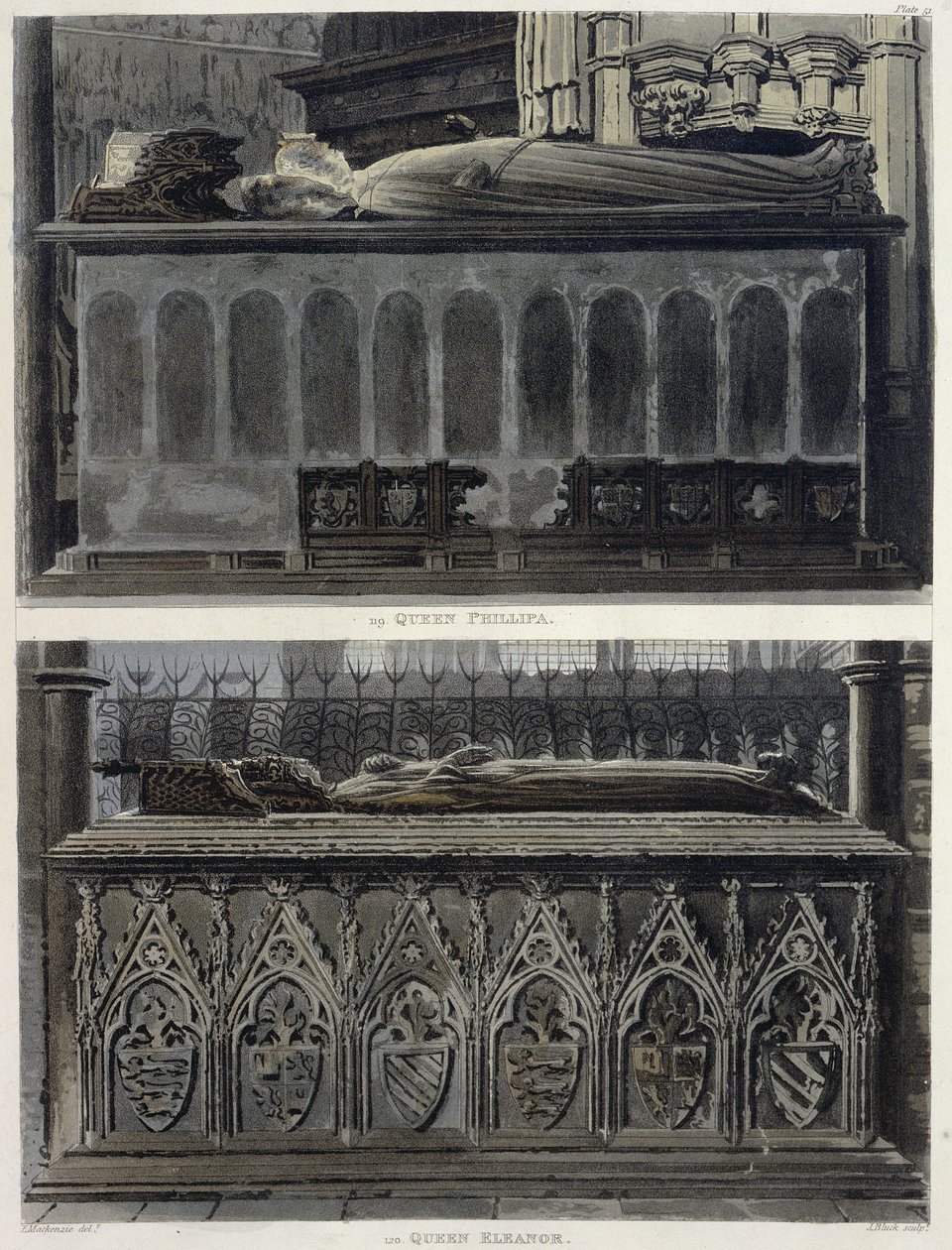 The Tombs of Queen Philippa and Queen Eleanor, plate 51 fra 