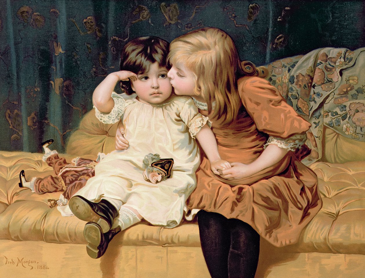 Never Mind, fra en Pears Annual, 1884 (chromolitho) av Frederick Morgan