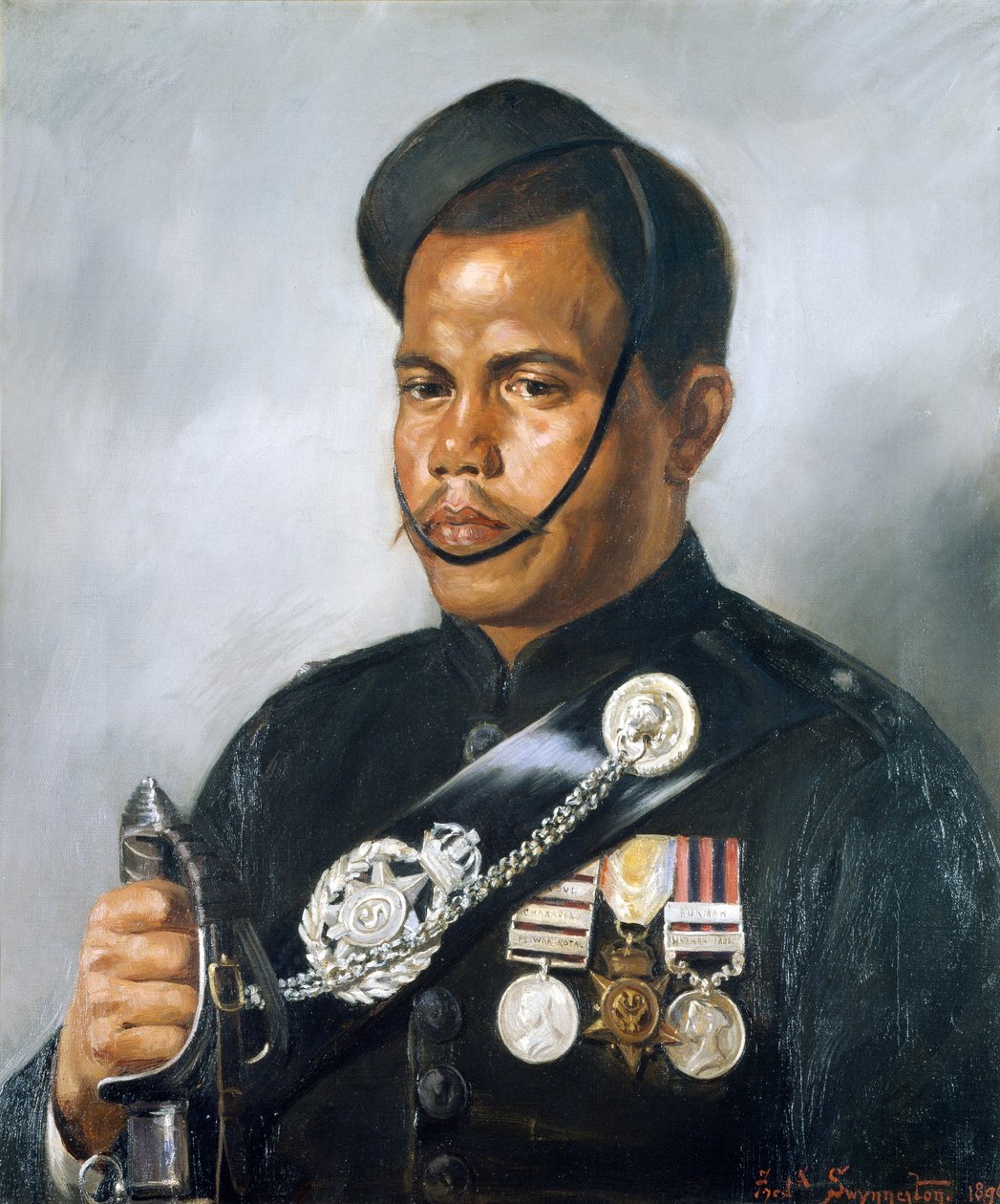 Jamadar Jangiye Thapa, 5. Gorkha-regiment, 1890 av Frederick Swynnerton